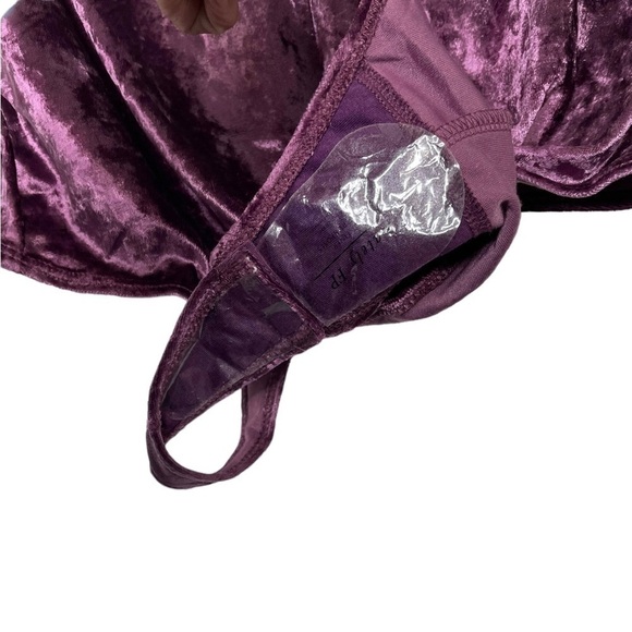 Free People Intimately Don't You Wish Velvet Bodysuit Plum Purple NWT - Picture 5 of 14